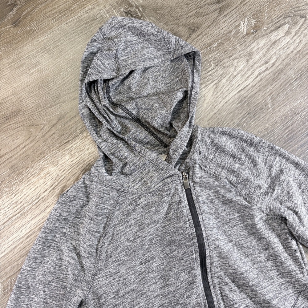 Athleta Gray Space Dye Full Zip Hoodie Jacket Pleated Back XXS